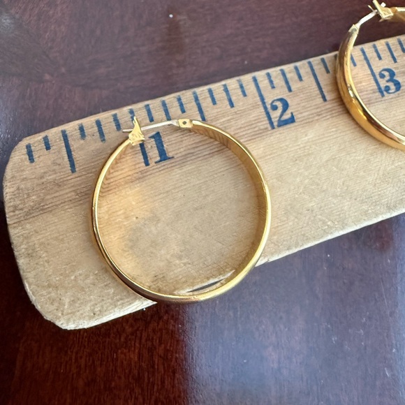 Monet Gold Tone Hoop Earrings - Picture 3 of 3